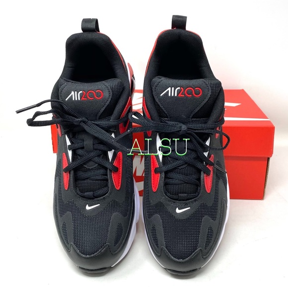Nike Air Max 200 GS Black Red k/Women’s Sneakers - Picture 3 of 11